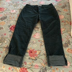 Women’s Carve Carson Corduroy pants in blue and cuffed